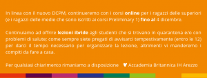 Aggiornamento DCPM 5.11.20 | Accademia Britannica IH Arezzo